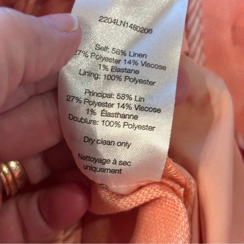 NWT Veronica Beard Ashford Belted Shorts in Heathered Bright Coral , size 6, - Picture 7 of 10